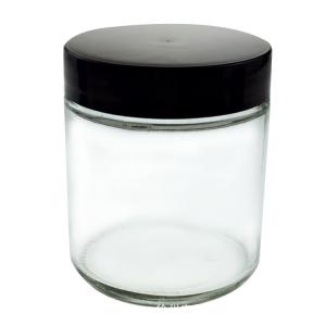 glass jar 60ml wooden lid clear glass jars with child resistant cap - SafeCare
