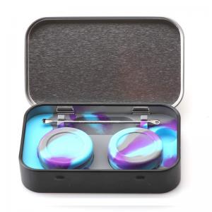 Stainless Steel Tin Box Wax Carrying Case Silicone DAB Container