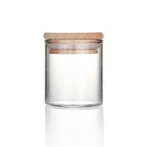 Child Resistant Glass Jars with Bamboo Finish Childproof Lid for Herbs - SafeCare