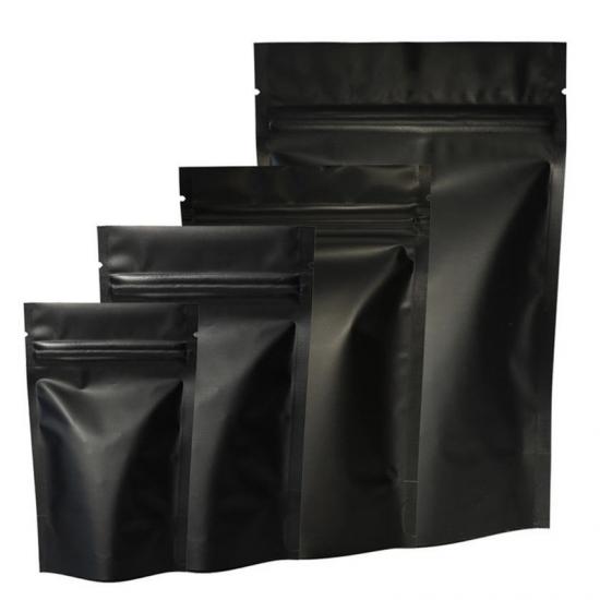 Matt Black Stand Up Ziplock Pouch Bag 3.5 Grams Weed Packaging Mylar Foil Bags - SafeCare