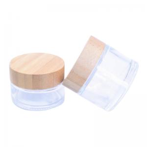 wooden child resistant glass jar with wooden CR cap for cosmetic - SafeCare
