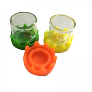 5ml 6ml glass jar with silicone press cap - SafeCare