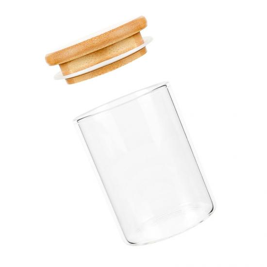 Oem Size Airtight High Borosilicate Round Square Glass Food Storage Container  Jars With Bamboo Lids