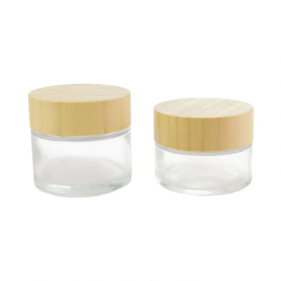 Hot selling cosmetic packaging wooden lid glass cream jar - SafeCare