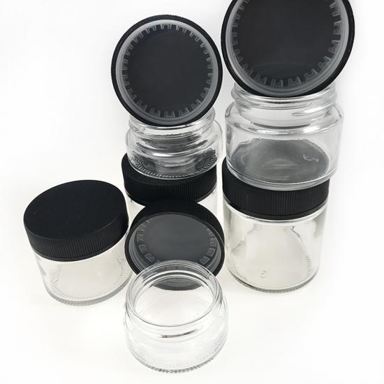 New arrival 1oz 2oz 3oz 4oz child proof glass jar flower container with CRC lid