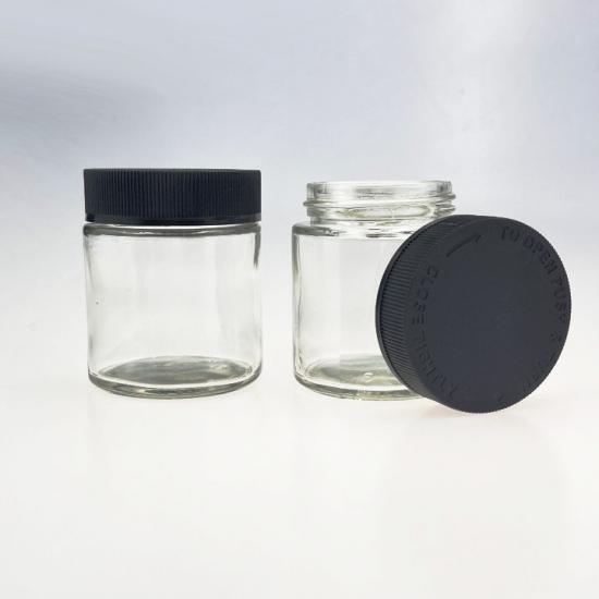 New arrival 1oz 2oz 3oz 4oz child proof glass jar flower container with CRC lid