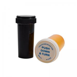 Factory direct sale PP plastic reversible vials pill bottles with child resistant cap - SafeCare
