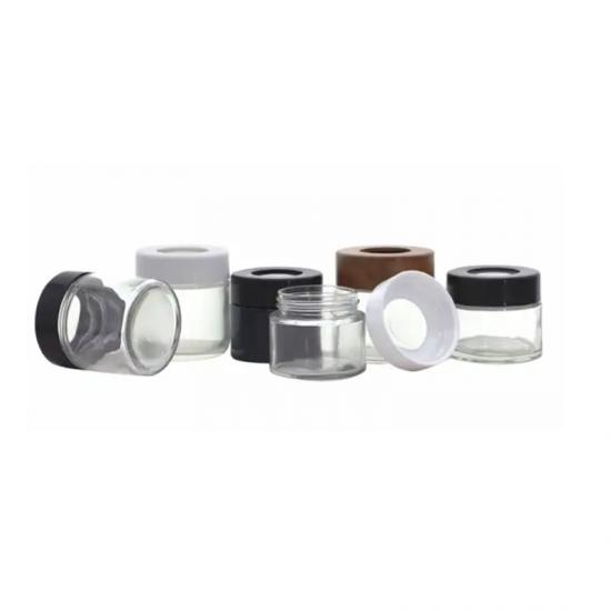 Low price wholesale 2oz/3oz/4oz with magnifying glass childproof glass jars