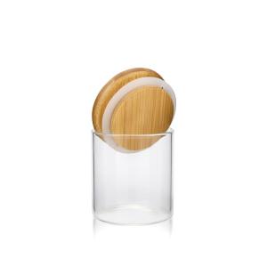 Glass jar with bamboo lid