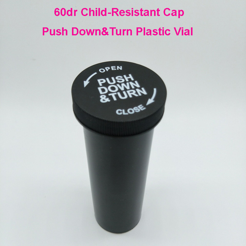 60drams CRC Plastic push down and turn vials Medication Bottles