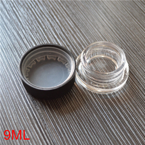 9ml CRC Glass Concentrate Container Jar Child Proof of Black Lid