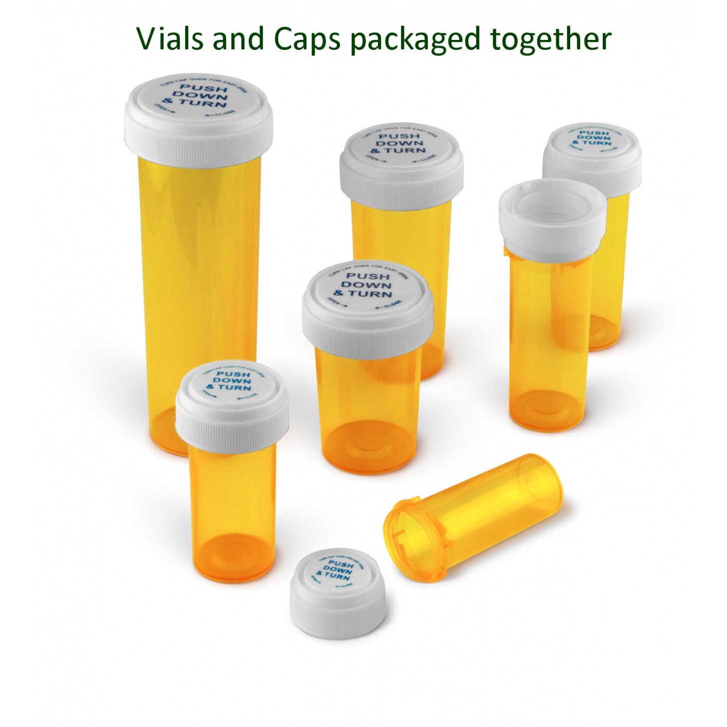 20Dr Reversible Cap Vials for Medicine Use with Child-Resistant