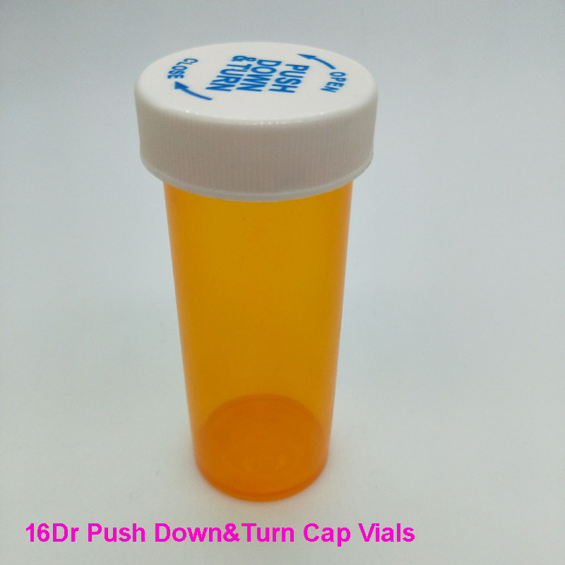 16dr push down and trun Cap Plastic Medicine Vials