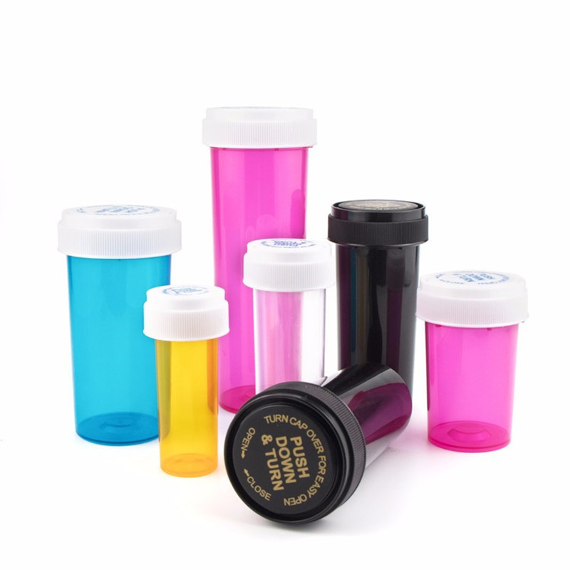 Reversible Child Proof Capsule Pill Bottles